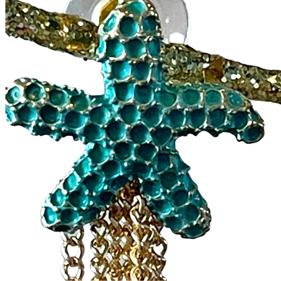 🎁 Hand Painted Textured Starfish Fringe Earrings - Picture 10 of 11